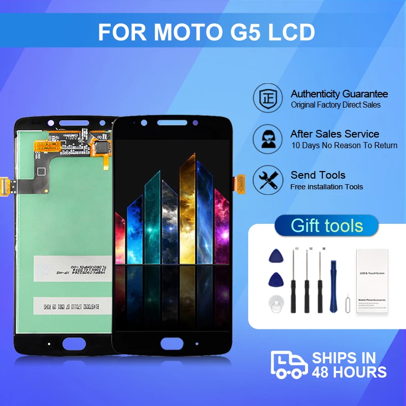 

ЖК-дисплей 5,0 дюйма для MotoRola MOTO G5 с сенсорной панелью, дигитайзер экрана XT1672 XT1676, дисплей в сборе с инструментами, бесплатная доставка