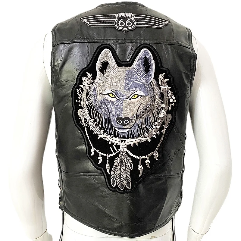 

Мотоциклетный кожаный жилет на все сезоны 2023, куртка без рукавов с вышивкой, куртка для гоночных машин, байкерские куртки, мужская куртка в стиле панк