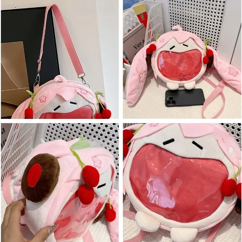 Фото Hatsune Miku, новая полупрозрачная сумка через плечо, мультяшная кукла Хацунэ Мику Itabag, периферийные устройства в стиле аниме, двумерные подарки для девочек №3
