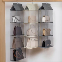 for wardrobe closet transparent storage bag hanging handbag organizer door wall clear sundry bags storage with hanger pouch