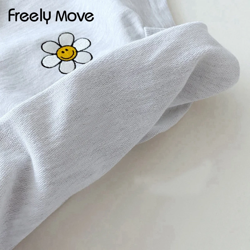 Freely Move 2pcs 2022 Soild Colorful Cotton Suit Children's Short Sleeve T-shirt+pants Baby Boys Girls Outfits Clothes Fashion