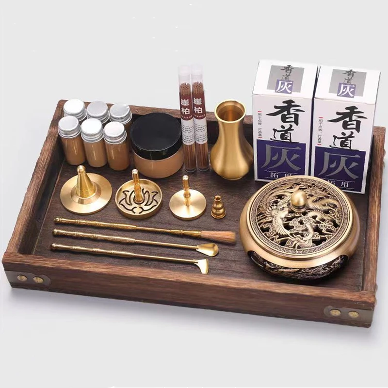 

Латунная горелка с ладаном портативная самодельная дзен курильница с запаянным уплотнением керамический набор ручной ароматизатор для порошка курильница