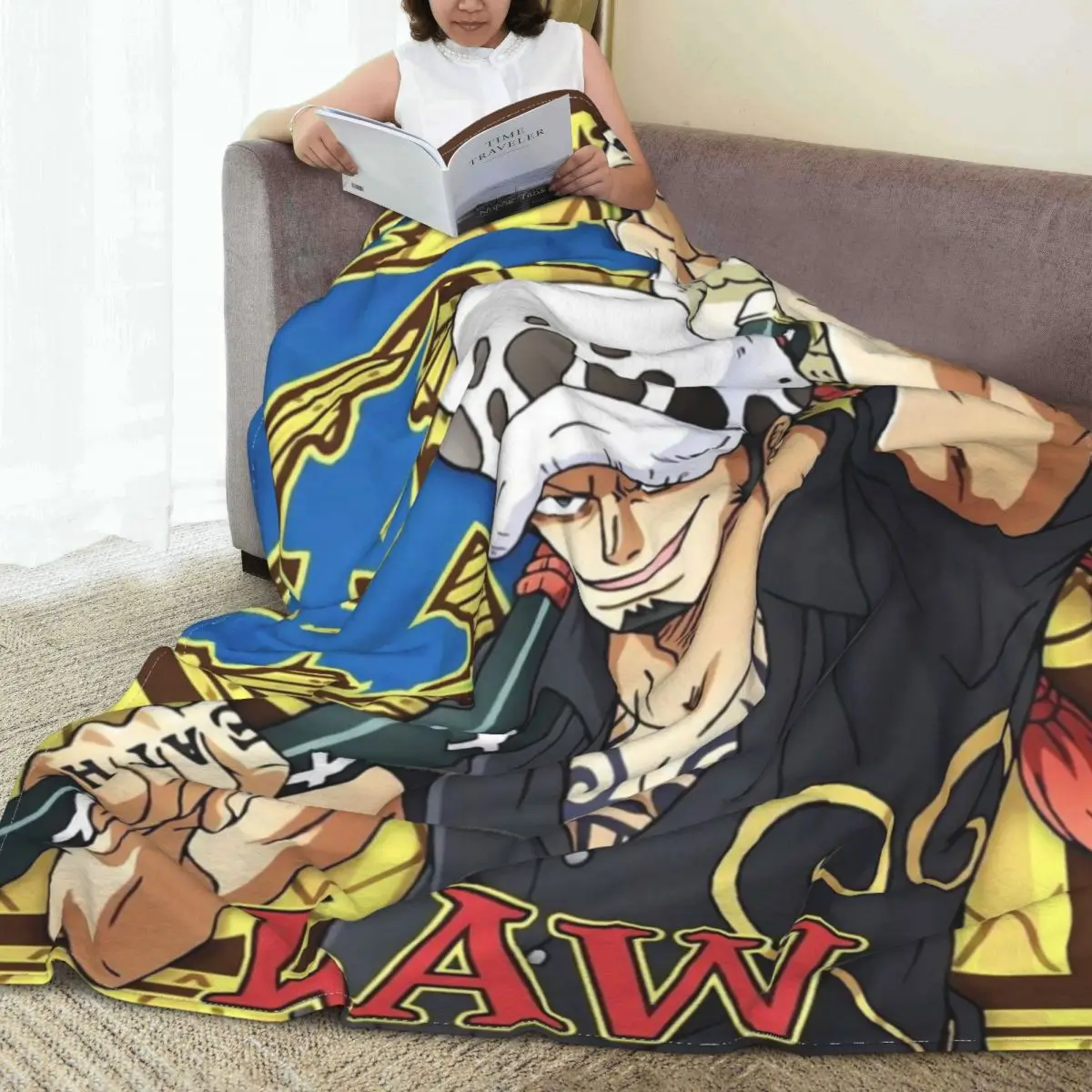 

Traffy Law Blanket Manga Cool Boy Travel Flannel Throw Blanket Warm Soft Living Room Custom Bedspread Gift Idea