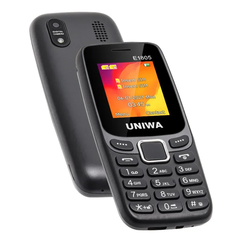 Телефон мобильный UNIWA E1805 GSM с двумя SIM-картами 2G 1 77 дюйма MP3 MP4 FM-радио громкий