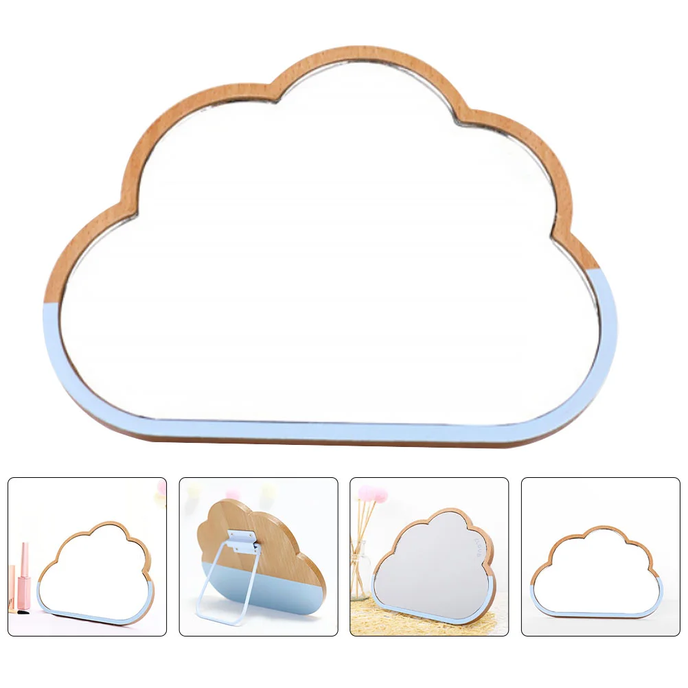 

Mirror Makeup Girlcloud Vanity Decorative Desktop Beauty Decor Wood Home Bedroom Folding Scene Travel Desk Small Personal