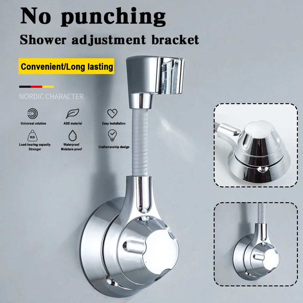 

No Punching Rotatable Shower Head Bracket Universal Hole-Free Seamless Hanger For Home Shower