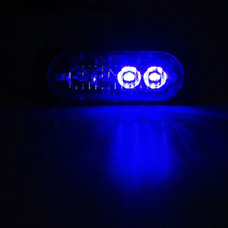 

Hazard Strobe Light Lamp Van 12W Beacon Warning Car Flashing Light Accessory DC 12V-24V Blue 4LED High Quality
