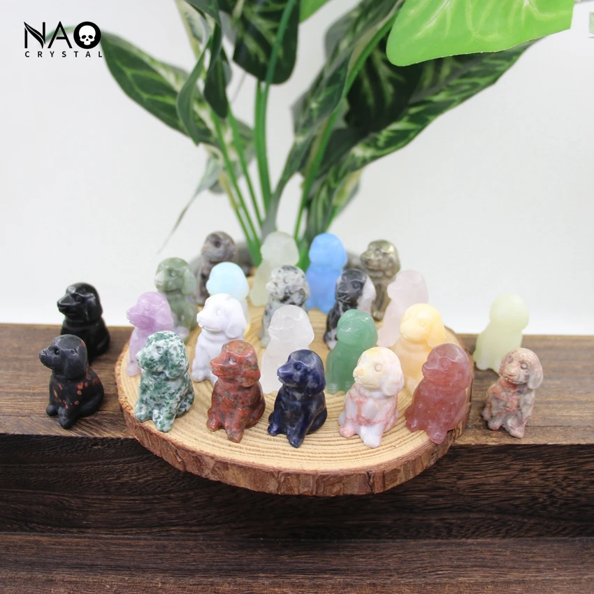 

1.2" Labrador Dog Statue Carved Gemstone Crafts Home Decoration,Healing Crystal Quartz Animal Figurine Office Decor Kid Gifts