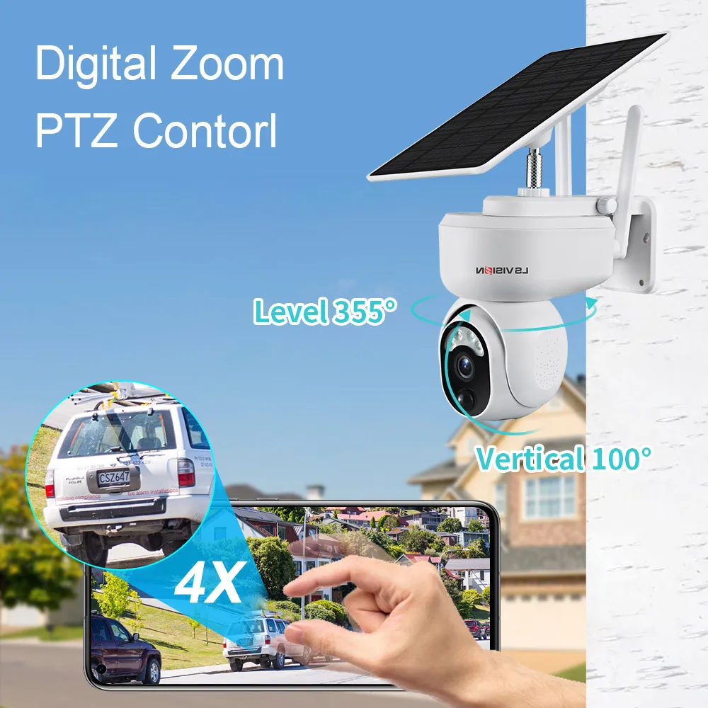 LSVISION 2MP Solar Camera Security Surveillance 1080P HD WiFi Camera 4G SIM Card Outdoor Long Standby CCTV Video Monitoring Cell images - 6