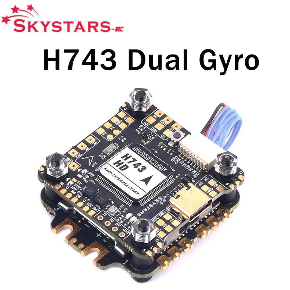 SKYSTARS H743 HD  Dual Gyro Flight Controller H7 X8 With OSD & KM60 60A  Blheli32 128K 4IN1 ESC for FPV Drones