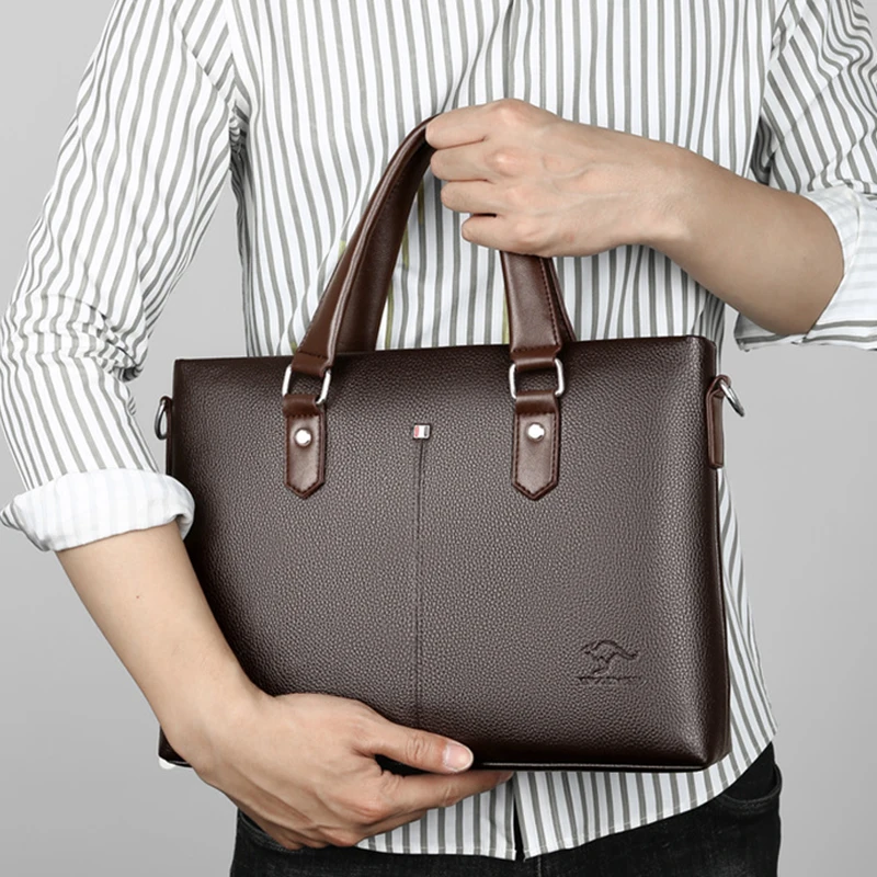 2022 New Men Briefcase 14 inch pu leather Men's Shoulder Bag For Men Crossbody Bags Bussiness Briefcase handbag