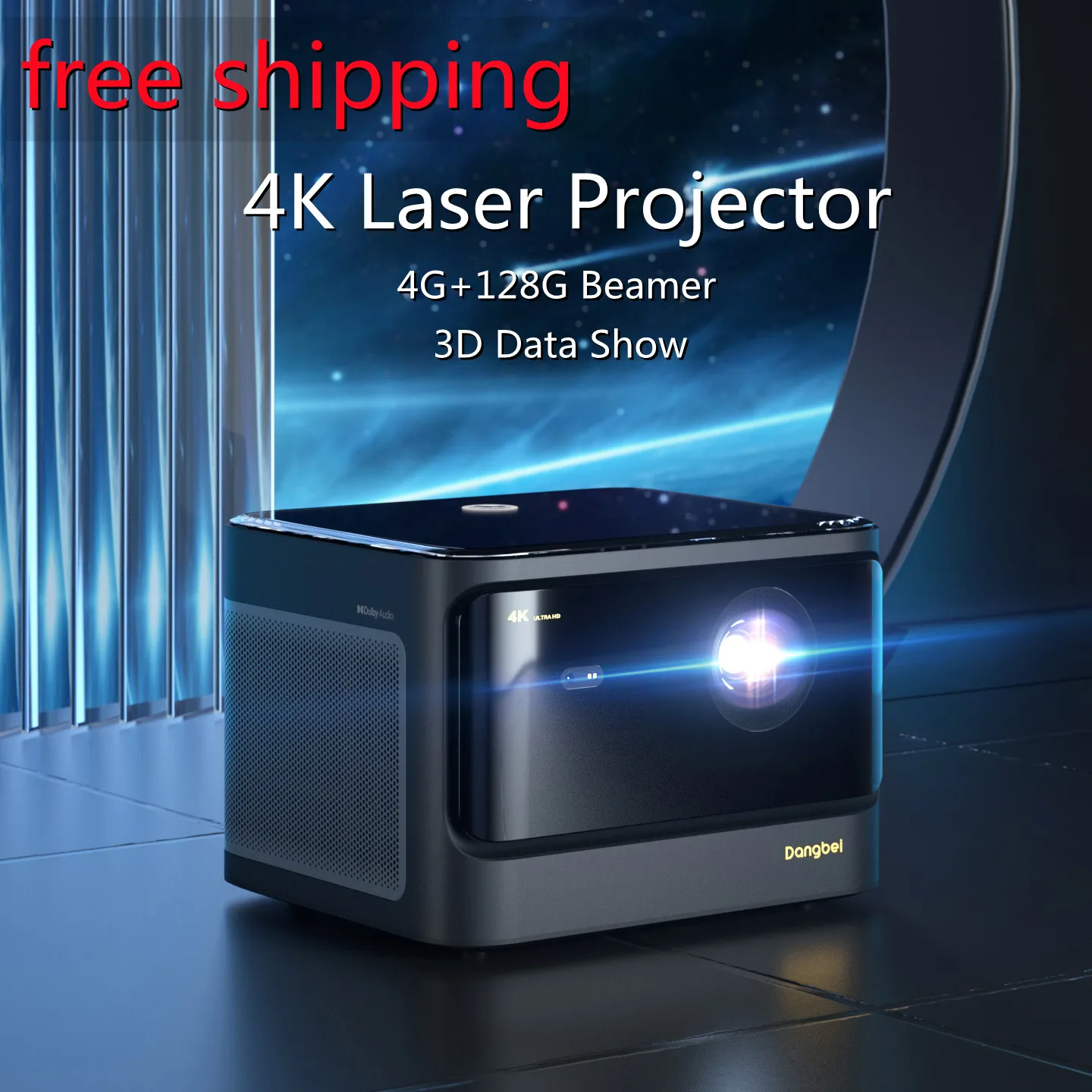 

Dangbei Mars Pro 4K Laser Projector DLP Home Theater 3200 ANSI Smart tv with Android 3D Data Show Projector 4G+128G Beamer