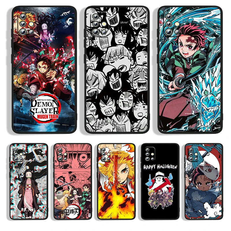 

Demon Slayer For Samsung A32 A52 A52S A72 A02 A22 A03 A02S A03S A13 A53 A73 A23 A13 A14 Lite Black Cover Funda Soft