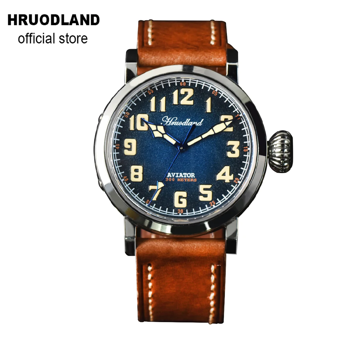 

Hruodland Stainless Steel Automatic Men Pilot Watches Sapphire Crystal 300m Water Resistant Mechanical Dive Wristwatch for Male