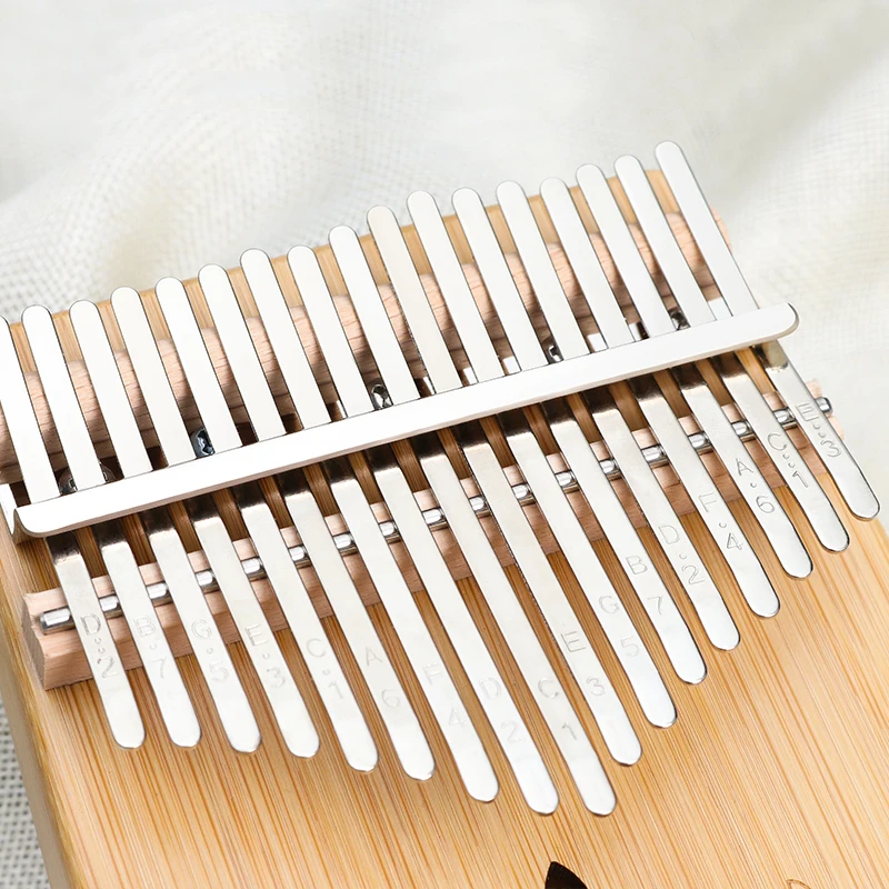 17-key kalimba bamboo wooden thumb piano carved hollow back sound hole reverberation percussion instrument gift child