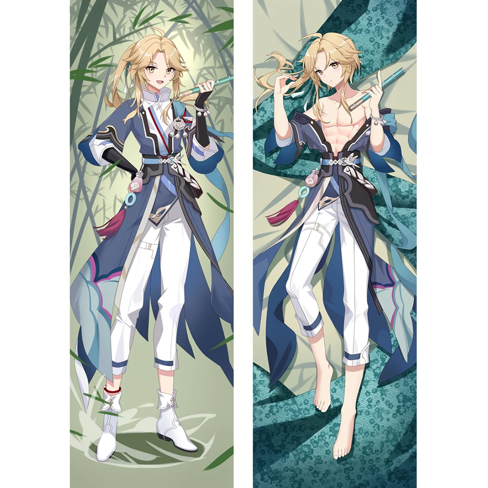 

Honkai Star Rail Yanqing Dakimakura 2-сторонняя обнимающая подушка для тела искусственное аниме наволочка рождественские подарки