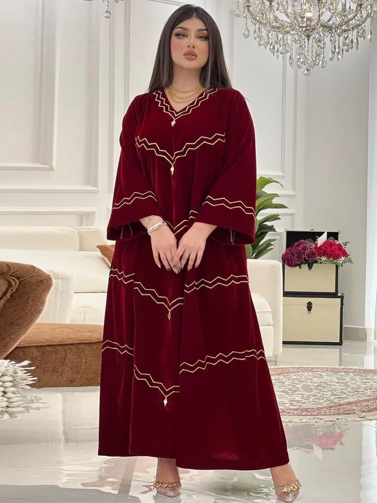 

Velvet African Dresses For Women 2023 Winter Spring Africa Clothing Muslim Long Maxi Dress High Quality Fashion Dress Lady