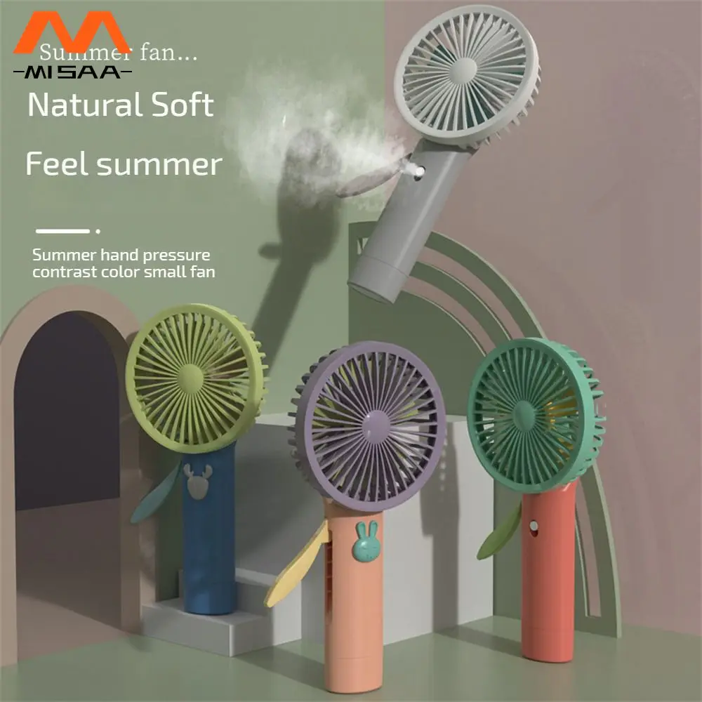 

Hand Pressure Spray Fan Hand Pressure Mini Fan Portable Hand-held Small Fan Cartoon Cute Fan Primary School Fan Manual Fan