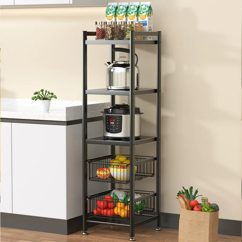

New Kitchen Supplies Popular Kitchen Microwave Oven Storage Rack Floor Mobile Storage Weight Rack Net Quality Assurance, 9kg