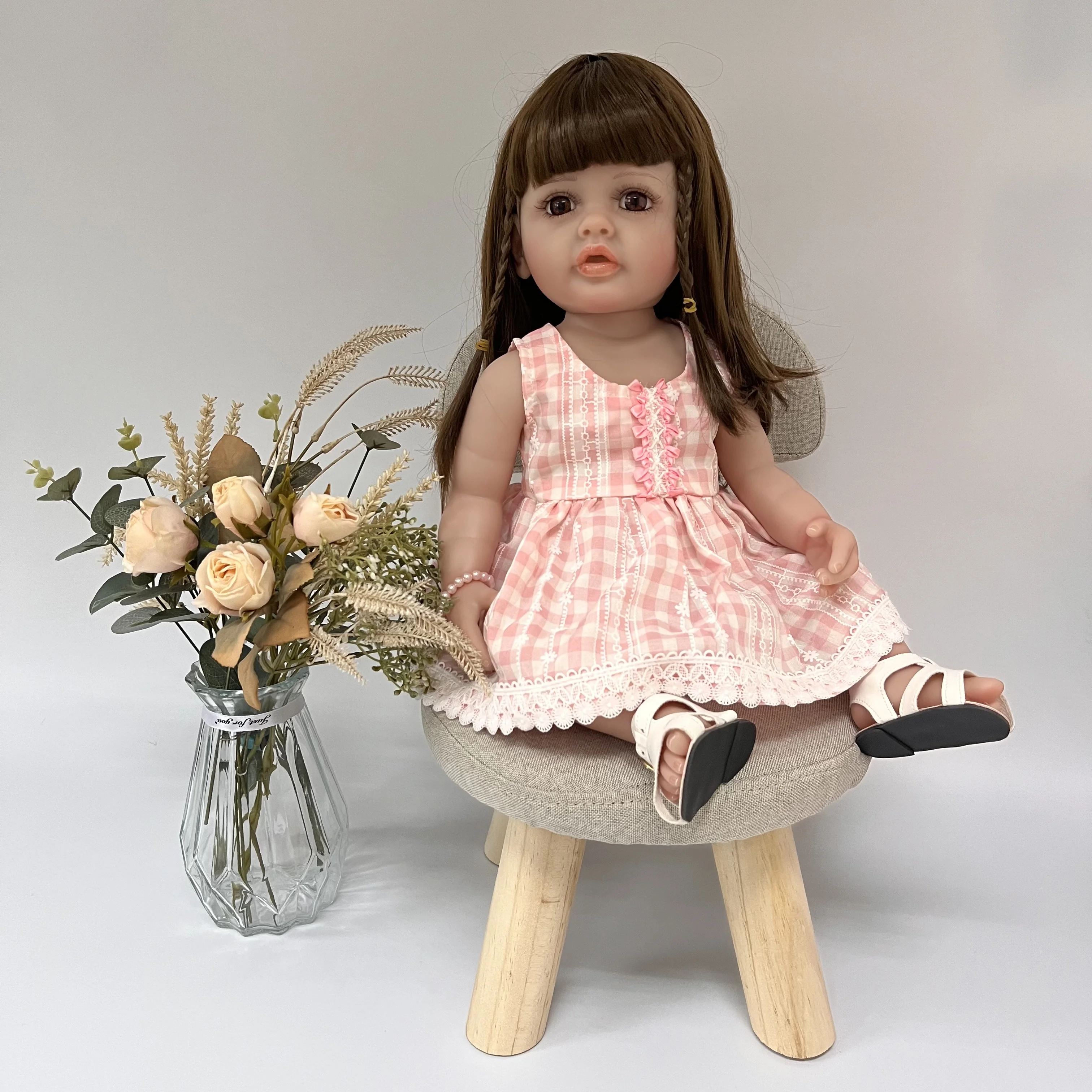 Кукла реборн Мягкая силиконовая 55 см на ощупь |