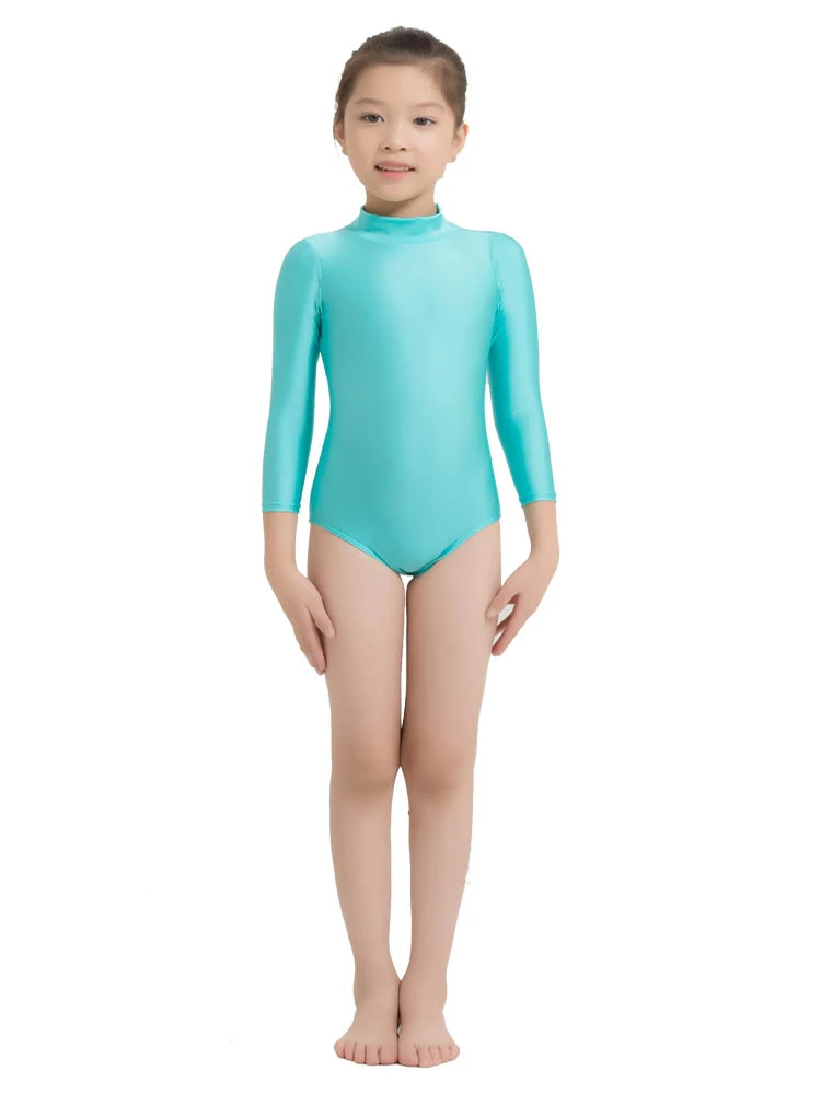 

Speerise Kids Turtleneck Long Sleeve Gymnastics Leotard Ballet Dancewear for Child Girl Practice Clothes Suits Skin Bodysuit