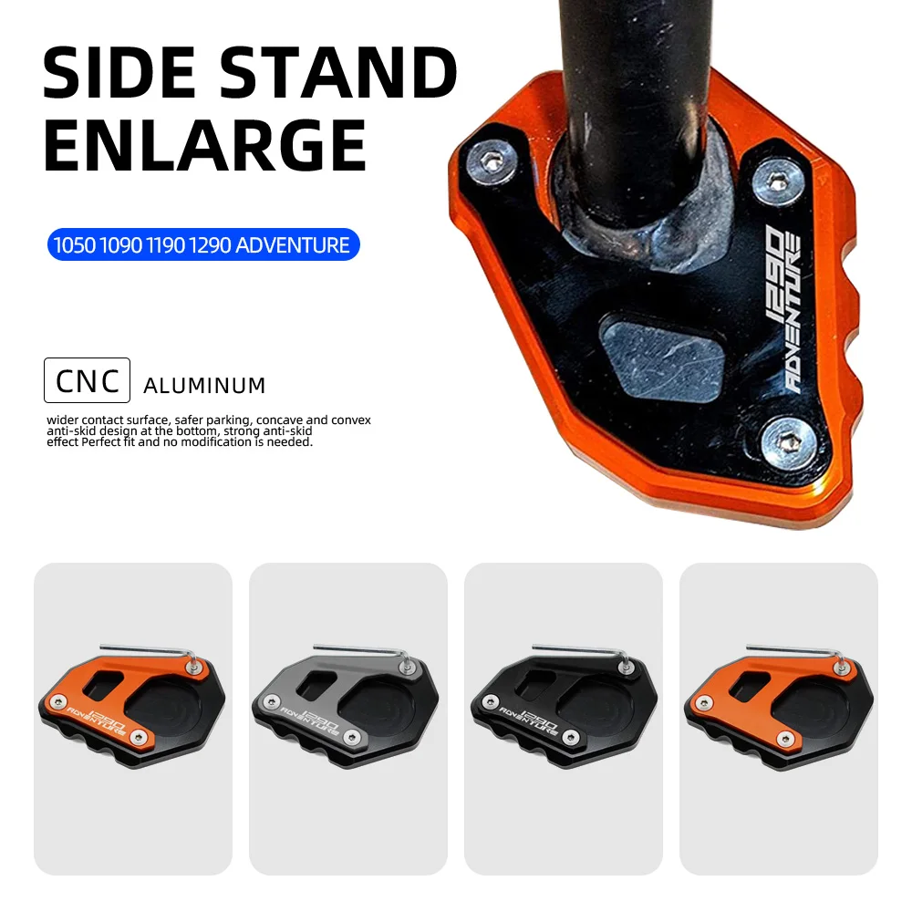 

For Adventure 1290 1050 1090 1190 Adventure Aluminum Motorcycle Side Stand Enlarger Kickstand Enlarge Plate Pad Accessories