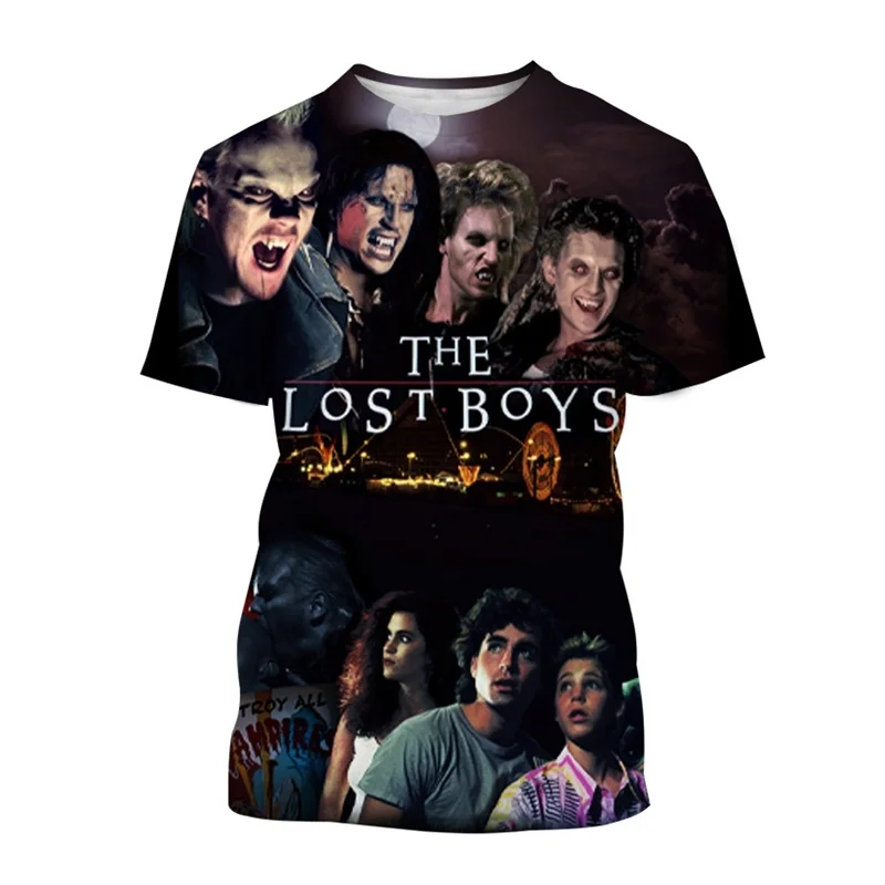 

The Lost Boys T-shirt For Men Vintage Movie Graphics Short Sleeve Summer T Shirt O Neck Casual Horror Series Tops Streetwear