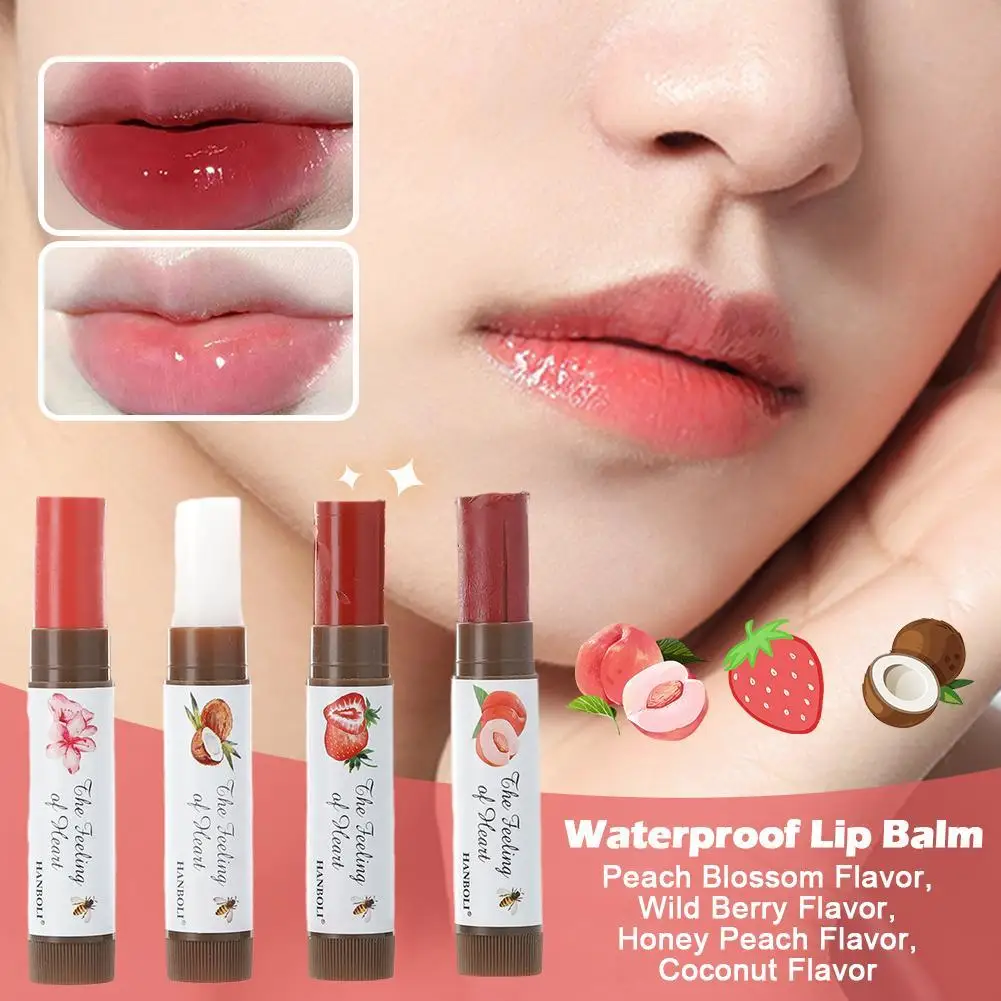 

Fruity Lip Balm Moisturizing Lip Gloss Nature Nourishing Care Change Color Cute Lipstick Lip Tinted Temperature Jelly W2L3