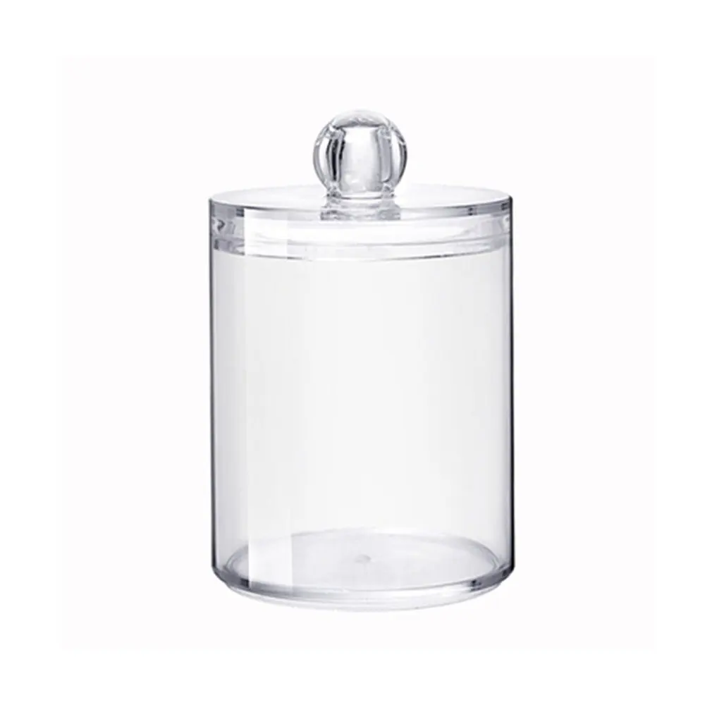 

1Pcs Transparent Cotton Swab Storage Box Cosmetic Makeup Acrylic Cotton Pad Container Organizer for Bedroom Bathroom Accessories
