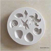 cake decoration tools diy sea creatures conch starfish shell fondant cake candy silicone molds creative diy chocolate mold