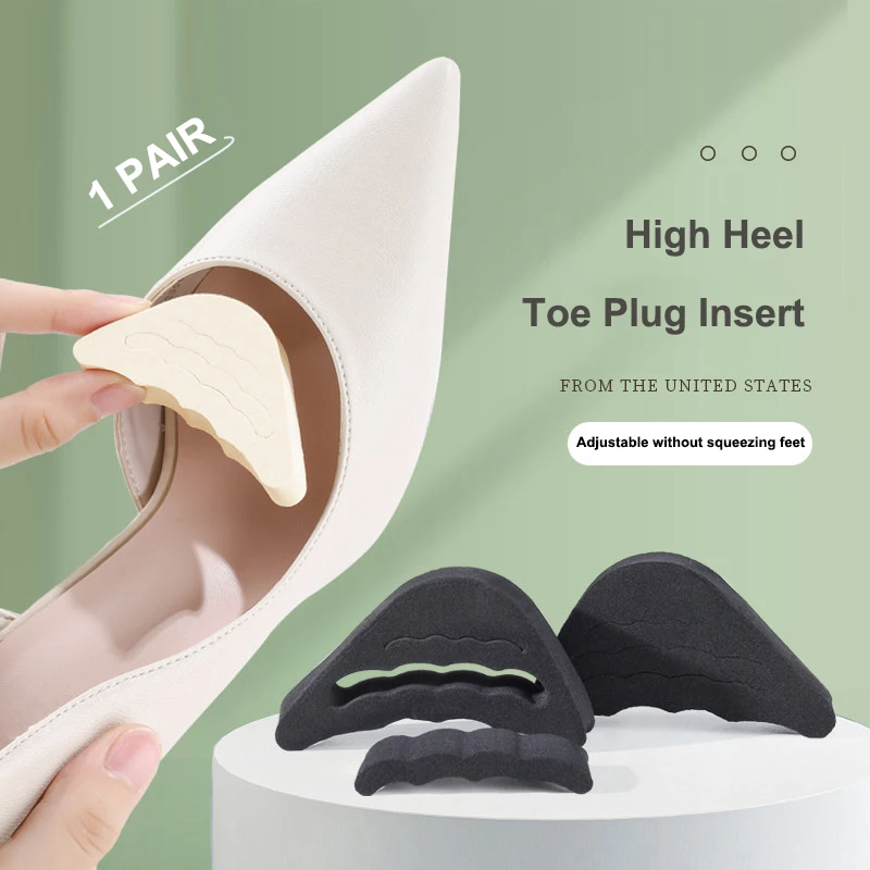 

High Heel Toe Plug Insert For Women Forefoot Insert Pad Shoe Big Shoes Toe Front Filler Cushion Pain Relief Protector Adjustment