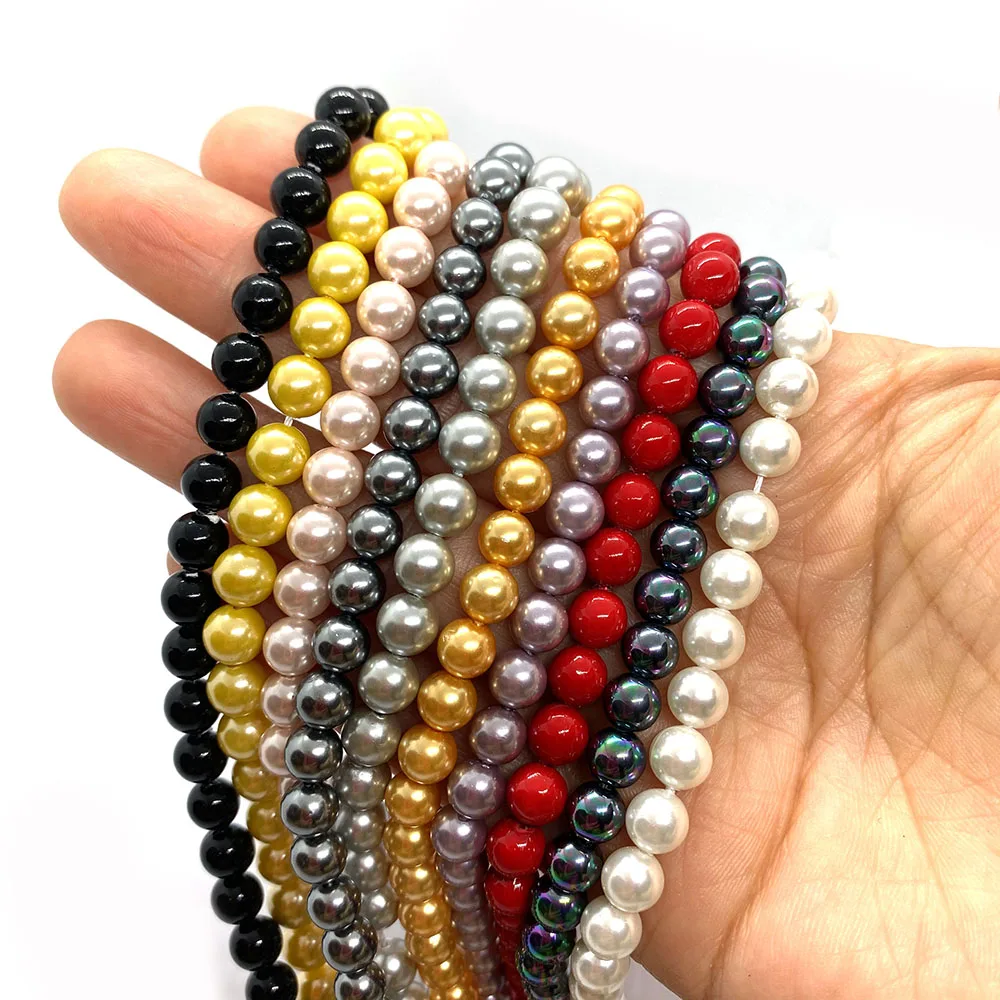 

Новинка модные высококачественные разноцветные Круглые бусины россыпью жемчужные ювелирные изделия ожерелье браслет изготовление аксесс...