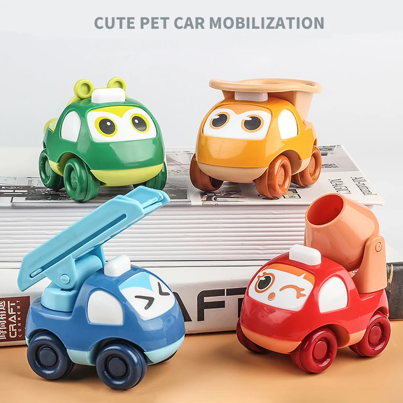 

ZK50 Cartoon Kids Toys Cute Inertia Car Set Anti-collision Anti-fall Inertial Engineering Work Car Children Boy and Girl Gifts