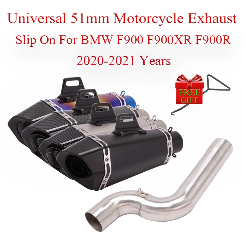 

Universal 51mm Motorcycle Exhaust Muffler GP Moto Escape With DB Killer Slip On For BMW F900 F900XR F900R 900 2020-2021 Years