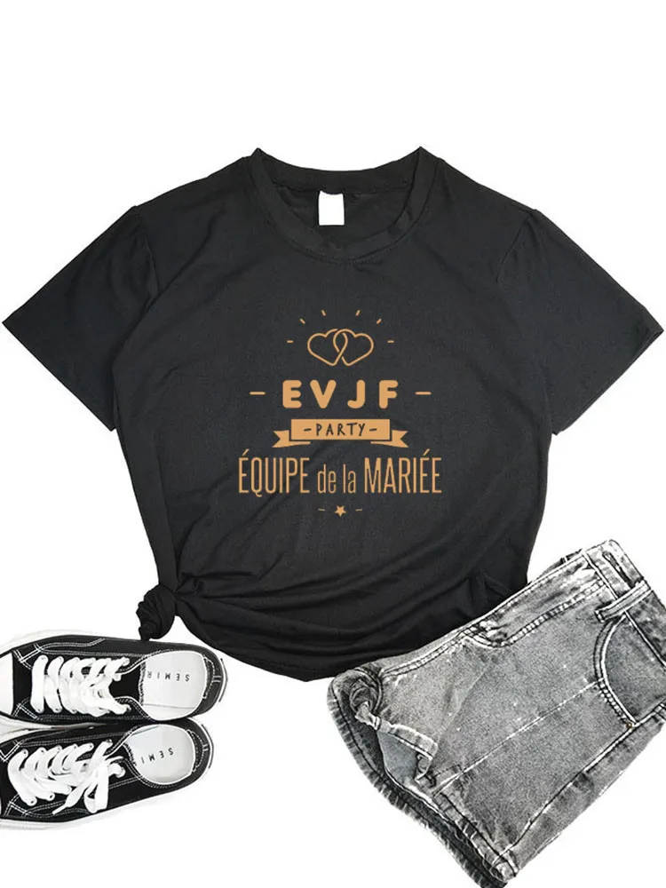 Футболка EVJF с цветочным принтом для подружек невесты Женская французская