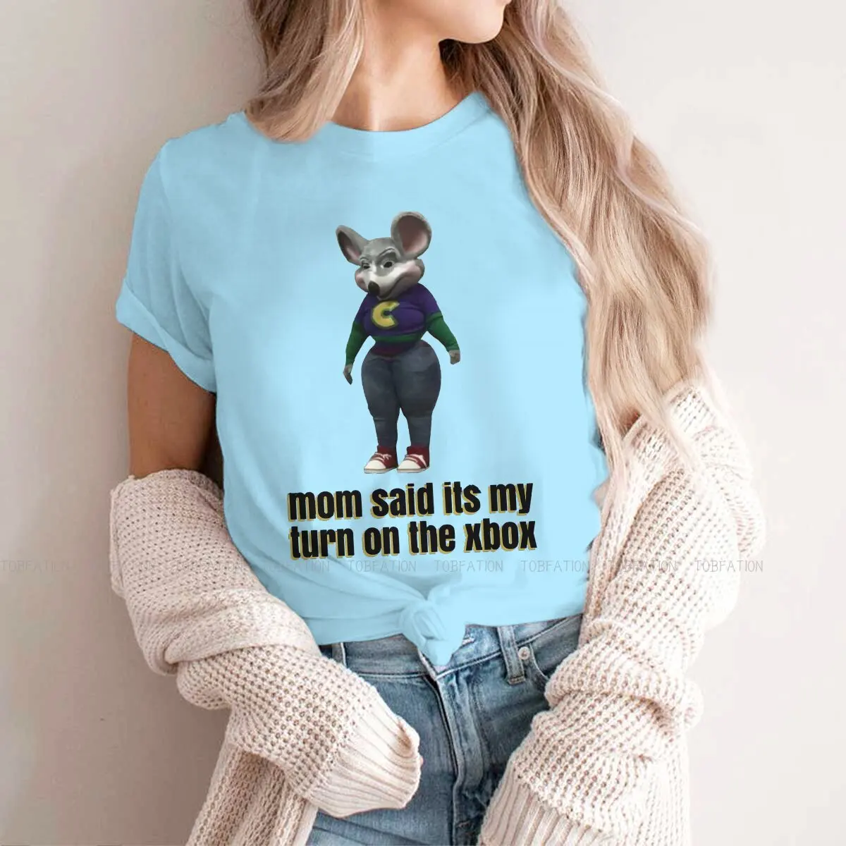 

Mom Said Its My Turn On the Xbox Casual TShirt Chuck E Cheese Dining Room Style Streetwear Casual T Shirt Girl Tee Unique