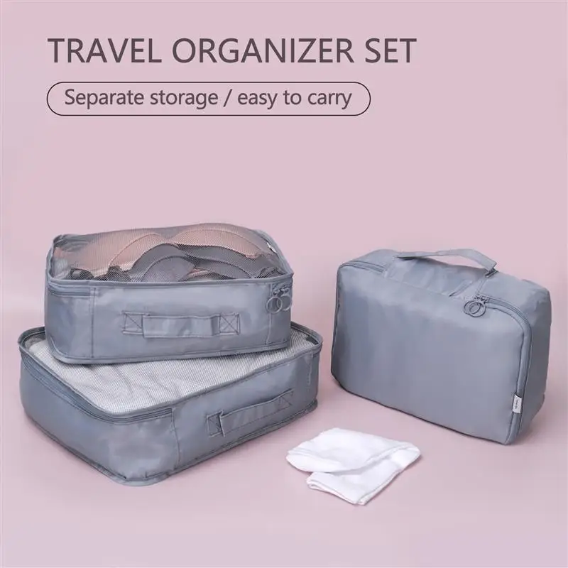 

4Pcs/set Travel Organizer Storage Bags Suitcase Packing Set Storage Cases Portable Luggage Organizer Clothes Tidy Pouch
