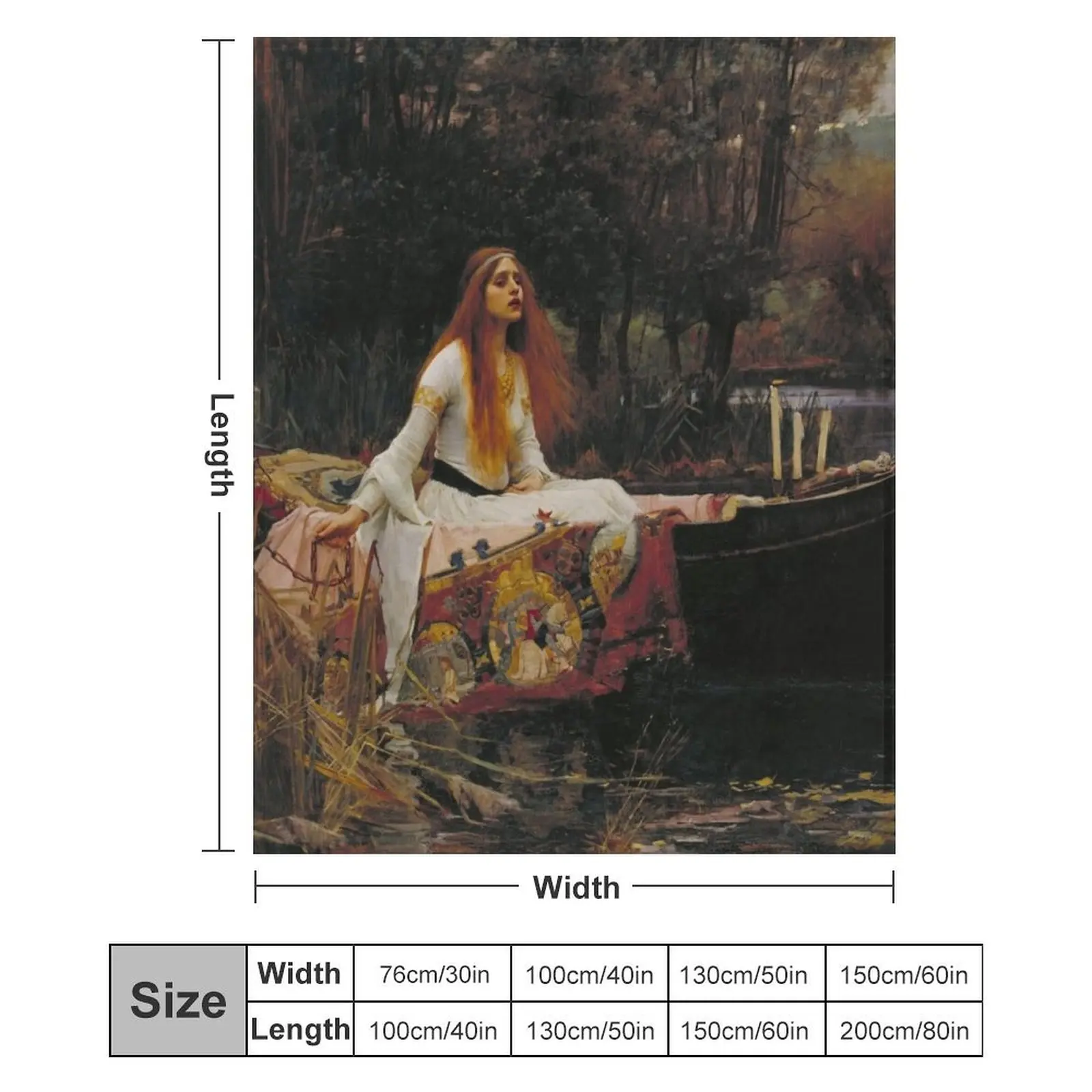 Пледы и пледы The Lady of Shalott-John William Waterhouse для декоративных одеял диванов