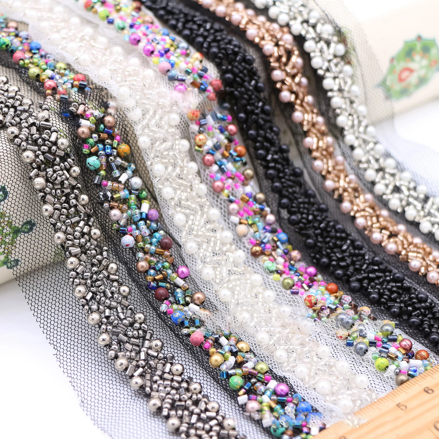 

Handmade Beaded Lace Trim With Black And White Champagne Clothing Accessories For Diy Clothing Embellishment And Sewing Supplies