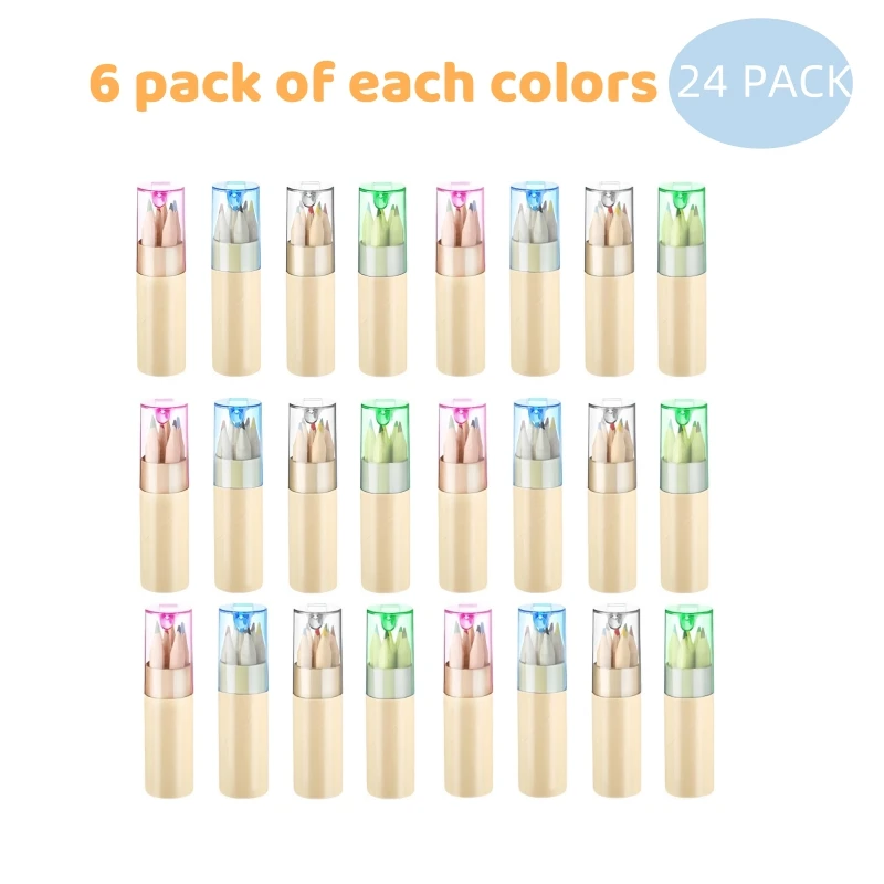 

Деревянные цветные карандаши 8-48 упаковок 6 цветов с точилкой