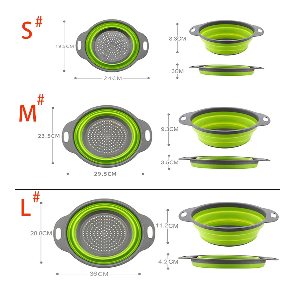 

Vegetable Drainer Foldable Basin Silicone Kitchen Centrifuge Drying Fruits Sink Accessories Rice Washer Basket Helper Cleaning