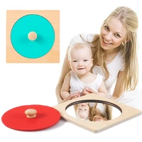 montessori mirror puzzle busy board wooden toys children early educational sensory toy for toddler preschool teaching aids gifts