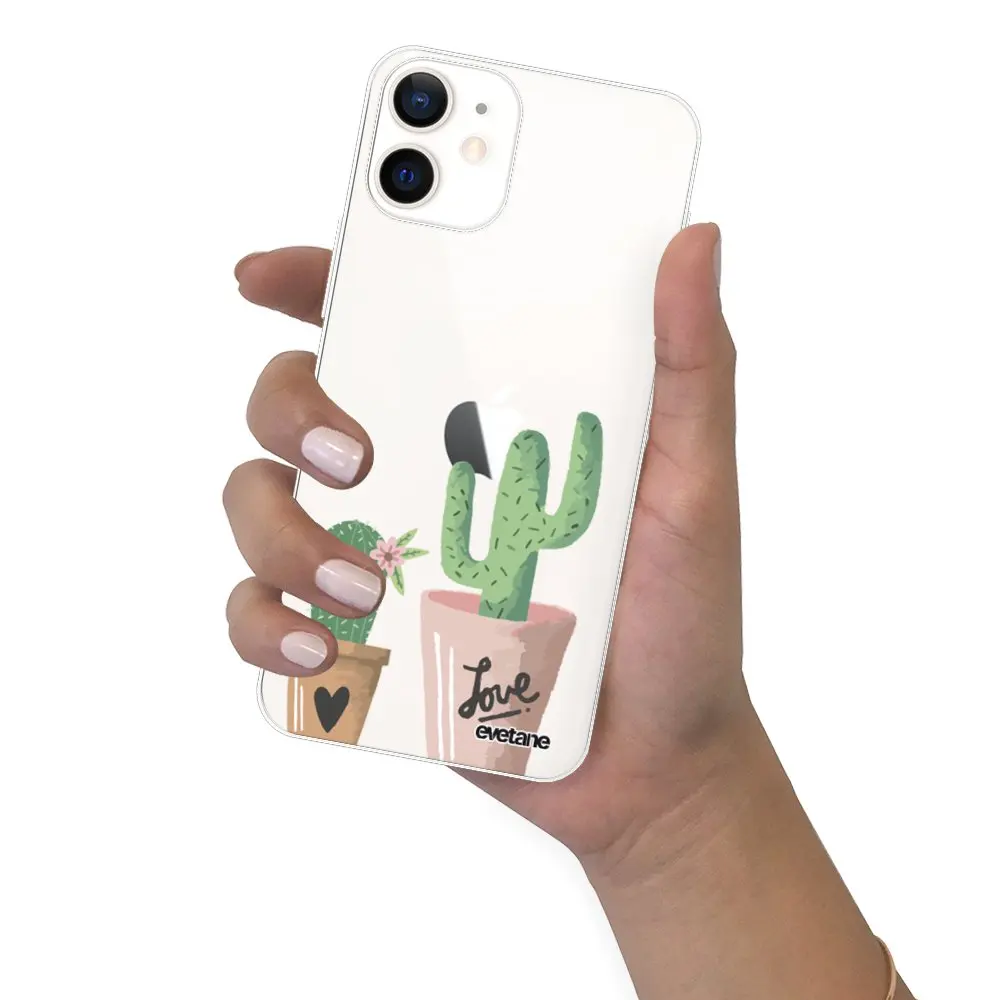 IPhone 12 mini soft shell transparent Cactus Love pattern writing trend Evetane. | Мобильные телефоны и аксессуары