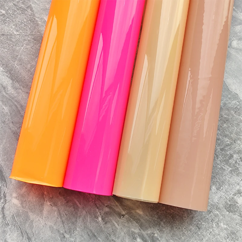 

Candy Colorful Glossy Translucent Transparent Holographic Faux Leather Sheets for HandBags Umbrellas Shoes DIY Crafts 30x135cm