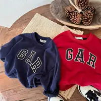 Children's Sweater 2022 Autumn  Boys and Girls Embroidered Large Letter Sweater Baby round Neck Casual Wear Online Red Fashion