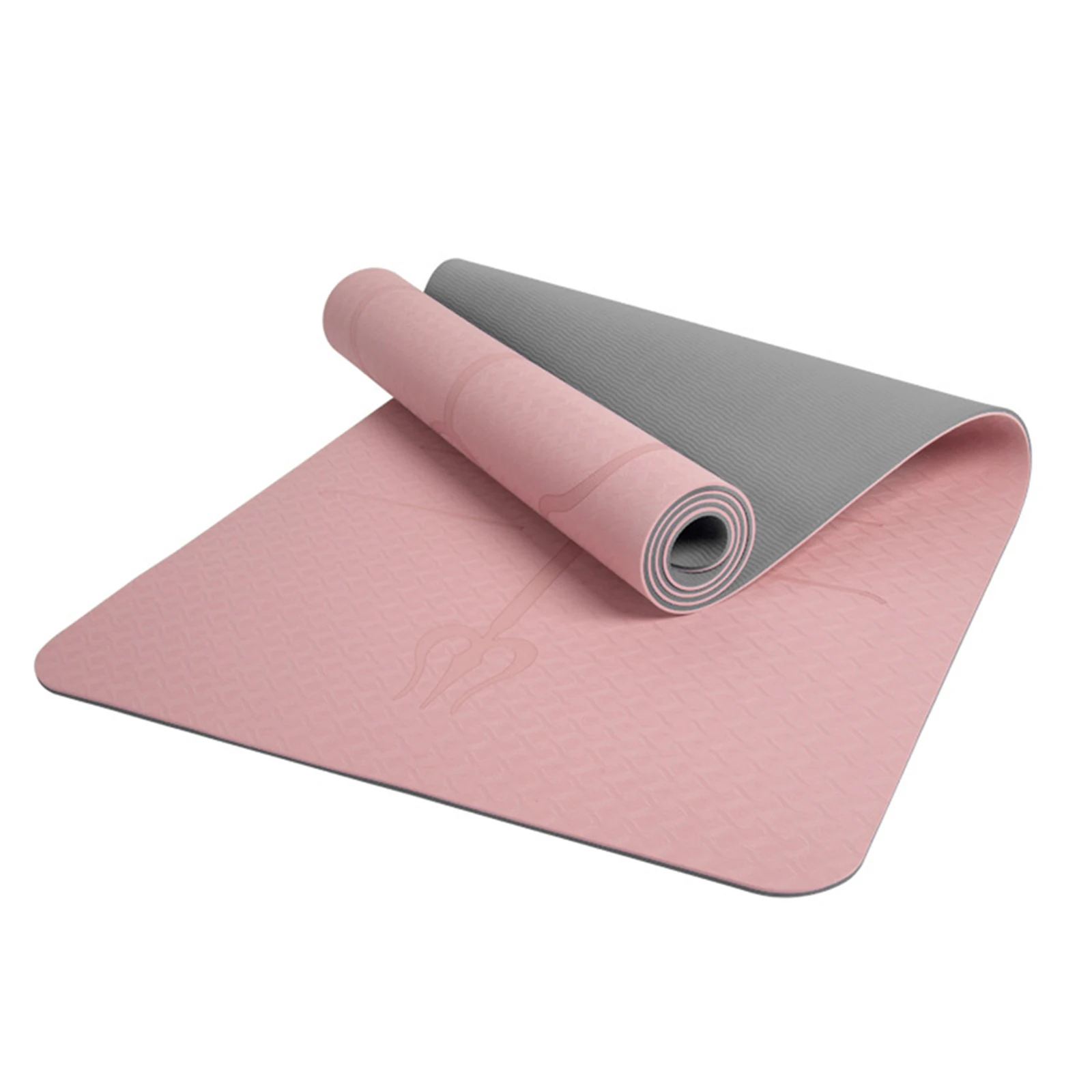 

TPE Yoga Mat With Alignment Marks Non Slip Fitness Cushion For Home Workout Gym Travel Exercise Yoga Mat Pilates
