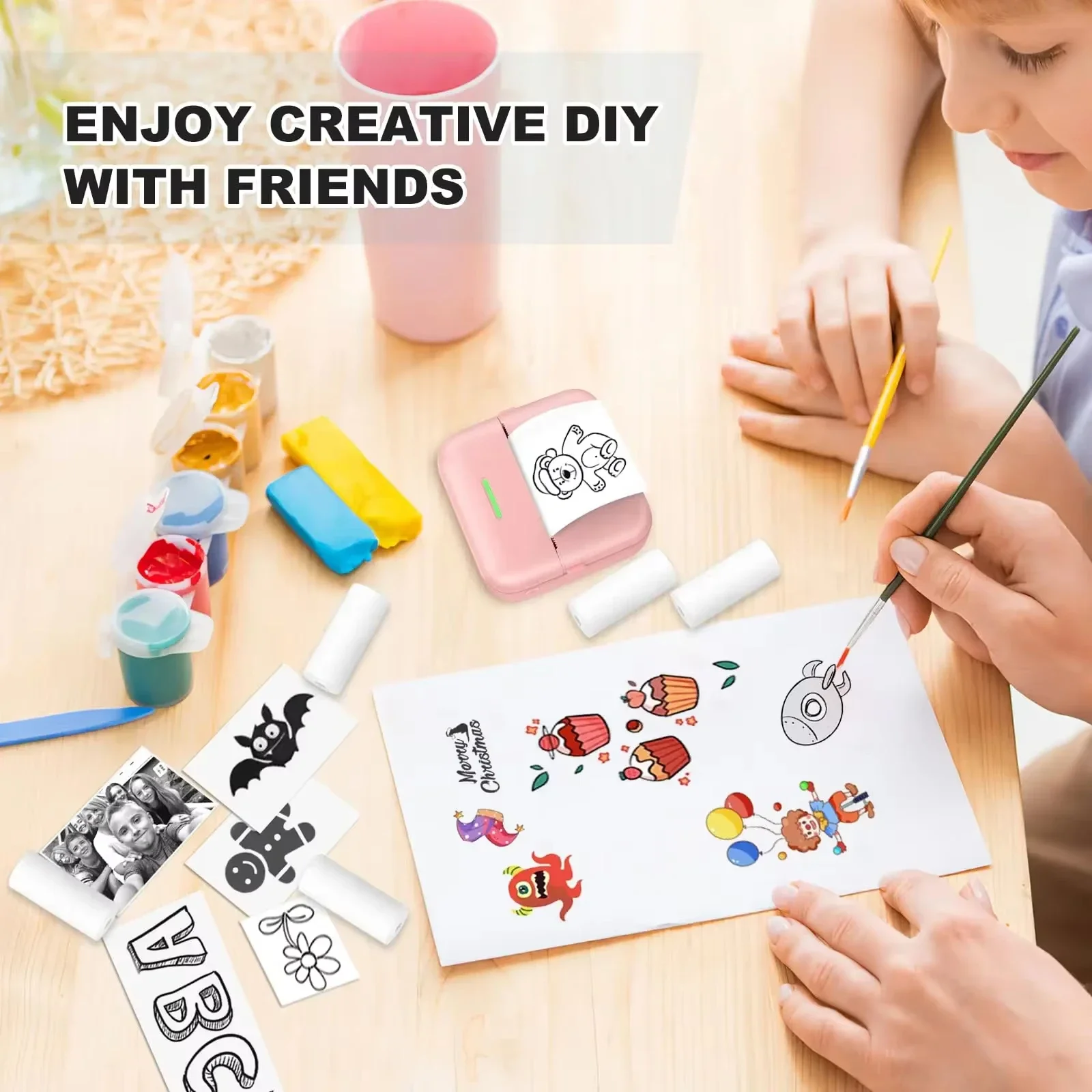 57*25MM Thermal Paper Label Sticker Self-adhesive Rolls For Mini Printer Instant Print Kids Camera Photo