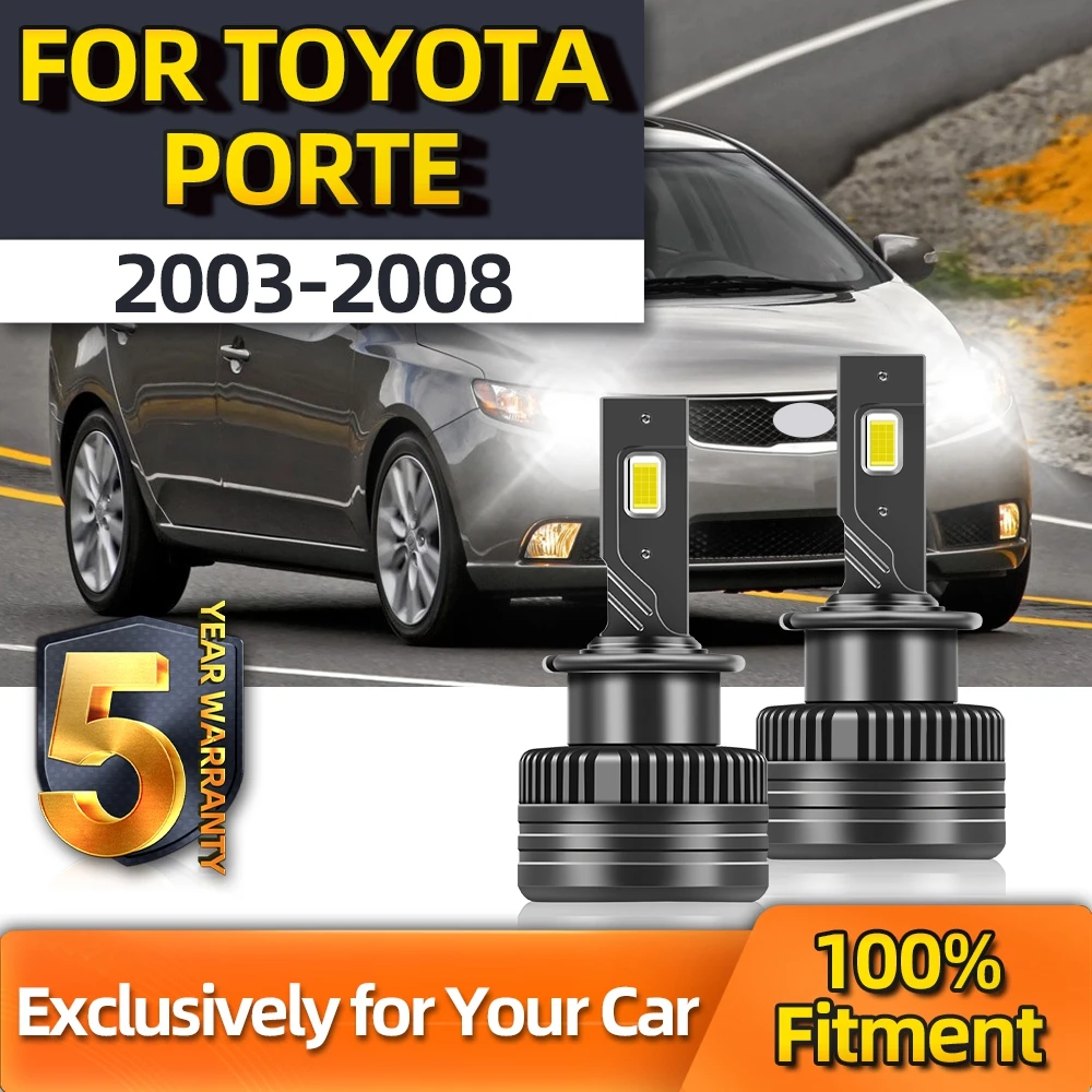 

TEENRAM 2Pcs Led Headlight D Type Led Bulb Plug Play D4R Bulb 110W 30000LM For Toyota Porte 2003 2004 2005 2006 2007 2008