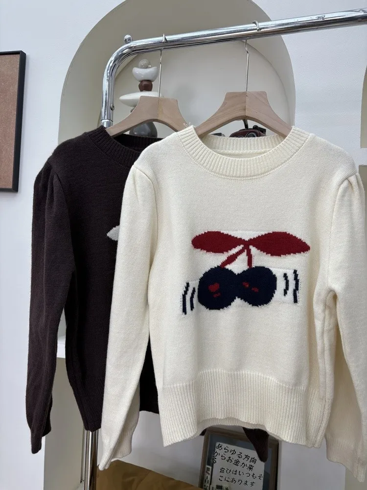 Sanmuzi Homemade Autumn and Winter Small Idle Sle round Neck Loose Sweater New Knit Top Women clothes