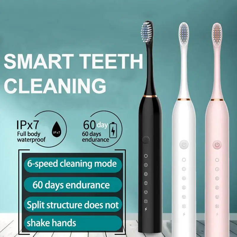 

Newest Ultrasonic Automatic Electric Toothbrush 6-speed Mode Household Smart Toothbrush Adults Child Personal Care Tooth Brushes